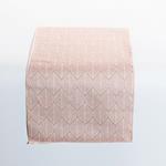 TABLE RUNNER, PINK WITH WHITE LEAVES, 150x33cm