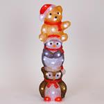 ACRYLIC BEAR, PENGUIN, OWL, 3,5V ADAPTOR, 40 WHITE MINI LED, 16x14x49cm, LEAD WIRE 5m, IP44
