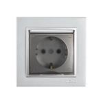DESPINA SOCKET OUTLET EARTHED WITH PROTECTION COVER SILVER