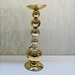 CANDLE HOLDER, METAL, GOLD, 10x38cm