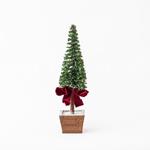 PLASTIC DECORATIVE TREE, GREEN, WITH LEAVES, 13x53cm