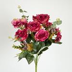 ROSE BOUQUET,11 BRANCHES, DUSTY  PINK, 47cm