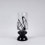 ΒΑΖΟ ΓΥΑΛΙΝΟ ΔΙΑΦΑΝΟ - ΜΑΥΡΟ 13.5x16x40cm