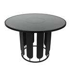 TABLE, METAL, BLACK, 110x110x74.5cm