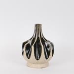 VASE, CERAMIC, BLACK-WHITE, 18.2x18.2x23.3cm