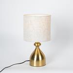 TABLE LAMP,  WITH  LINEN  SHADE, METAL, GOLD-ECRU, 20x37.5cm