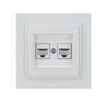 DESPINA DOUBLE DATA SOCKET OUTLET 2 x RJ45 CAT 6 WHITE