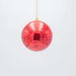BALL, METALLIC RED, SET 2PCS,  12cm