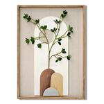 CANVAS WALL ART, PLANT, BROWN-BEIGE, GREY & GREEN, 50x70x3cm