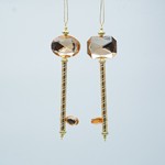 PLASTIC KEY, GOLD WITH GOLD GEM, 2 DESIGNS, 4.3x1.3x15.5cm