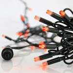 LINE, 100 LED 5mm WITH CUPS, 230V, CONNECTOR UNTIL 9, GREEN RUBBER WIRE, RED LED PER 10cm, LEAD WIRE 1.5m, IP65