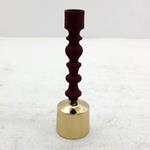 CANDLE STAND, METAL, BLACK-GOLD,6x6x20,5cm