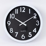 WALL CLOCK PLASTIC BLACK - WHITE 25.4x4x25.4cm
