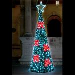 PROFESSIONAL DESIGN,CHRISTMAS TREE 3D, WHITE AND RED LED ROPE LIGHT, WHITE LED, 500x180cm, IP65