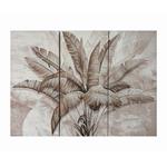 CANVAS PAINTING, 3PCS, FERN LEAVES WITH GLITTER, GOLD-BEIGE-WHITE-BROWN, 90x2.5x60cm