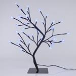 CHERRY TREE, 36 LED 5mm WITH TRANSPARENT SILICONE FLOWERS, WITH ADAPTOR, BLUE LED, LEAD WIRE 500cm, 45cm, IP44