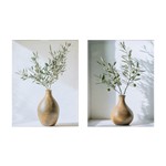 S/2 ΠΙΝΑΚΕΣ ΚΑΜΒΑΣ ΒΑΖΟ ΛΕΥΚΟΙ - ΚΑΦΕ - ΠΡΑΣΙΝΟΙ 30x1.8x40cm