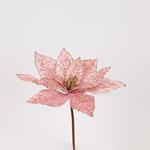 PINK FLOWER, WITH CHAMPAGNE BEADS, 27x15cm