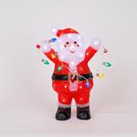 ACRYLIC SANTA, ADAPTOR, 40 WHITE LED +10 DECO LED, 22,5x15x34cm, LEAD WIRE 5m, IP44