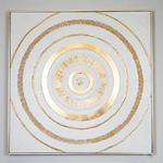 CANVAS WALL ART, CIRCLES, WHITE & GOLD, 82x82x4.5cm