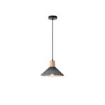 PENDANT LIGHT FIXTURES RUBBER WOOD&CONCRETE 1XE27 MAX 15W 250X250X180mm BLACK ARTE ILLUMINA PLASTER SERIES