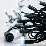 LINE, 100 LED 5mm, 230V, CONNECTOR UNTIL 9, GREEN RUBBER WIRE, WHITE LED, PER 10cm, WITH OUT  PLUG, IP65