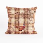 PILLOW, BROWN WITH DUCKS, 45x45cm