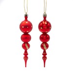 PLASTIC ORNAMENT, STALACTITE, RED GOLD, SET 4PCS, 18cm