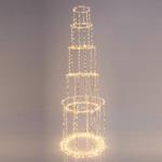 LIGHTED TOWER, 1310 WARM WHITE LED, WITH TRANSFORMER, SILVER COPPER WIRE, 60x25cm