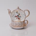 LIGHTED WHITE TEA POT, WITH WATER INSIDE, BATTERY BOX 3xxAA, TIMER, 1 WARM WHITE LED, 19*15*19cm, IP20
