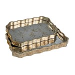 S/2 ΔΙΣΚΟΙ ΠΛΑΣΤΙΚΟΙ - ΓΥΑΛΙΝΟΙ ΚΑΦΕ 45x30x5cm / 40x25x4cm