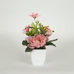 MIX FLOWERS IN A POT, PINK, 17cm