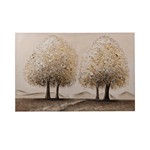 CANVAS WALL ART 4 TREES BROWN-WHITE-ORANGE 60x3x90cm