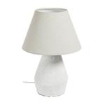 TABLE LAMP, WITH LINEN  SHADE, METAL- CERAMIC, WHITE- NATURAL, 13.5x43cm