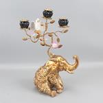CANDLE HOLDER ELEPHANT, POLYRESIN,GOLD, 3 POSITIONS, 29.5x17.5x43.5cm