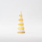 GLASS LIGHTED TREE, GOLD WITH WHITE GLITTER, BATTERY OPERATED, 8,5x20,5cm
