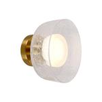 WALL LIGHT FIXTURES METAL-GLASS LED 8W 3000K 624Lm 200Χ200mm BRASS-CRACKED GLASS ARTE ILLUMINA NIMBUS