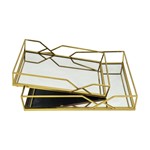 S/2 ΔΙΣΚΟΙ ΜΕΤΑΛΛΙΚΟΙ ΜΕ ΚΑΘΡΕΦΤΗ ΧΡΥΣΟΙ 35x25x6cm / 30.5x20x5.5cm