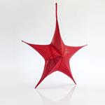 STAR,FABRIC METALLIC RED, 65cm