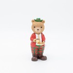 POLYRESIN DECORATIVE, VINTAGE BEAR WITH TEA CUP, 6x12.5cm