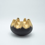ΒΑΖΟ ΚΕΡΑΜΙΚΟ ΧΡΥΣΟ - ΜΑΥΡΟ 19.5x19.5x13cm