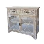 CABINET, WOODEN, NATURAL COLOR, 2 DOORS, 2 DRAWERS, WITH DESIGN,  79.5x31.5x78cm