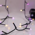 ΣΕΙΡΑ, 240 LED 3mm, 31V ΜΕΤΑΣΧΗΜΑΤΙΣΤΗ, 8 ΠΡΟΓΡΑΜΜΑ & ΜΝΗΜΗ, ΠΡΑΣΙΝΟ PVC ΚΑΛΩΔΙΟ, ΘΕΡΜΟ ΛΕΥΚΟ & ΜΩΒ LED, ΑΝΑ 5cm, ΠΡΟΕΚΤΑΣΗ ΠΑΡΟΧΗΣ 3m, IP44