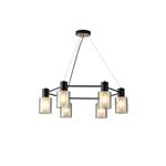 PENDANT LIGHT FIXTURES METAL-GLASS 6XE14 MAX 15W Φ700X600mm BLACK-BRASS ARTE ILLUMINA SILENCE