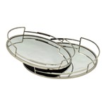 S/2 ΔΙΣΚΟΙ ΜΕΤΑΛΛΙΚΟΙ ΜΕ ΚΑΘΡΕΦΤΗ ΑΣΗΜΙ 37x26x6cm / 32x22x5.5cm