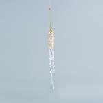 ACRYLIC STALACTITE, WITH CHAMPAGNE GLITTER, 1,7x23cm