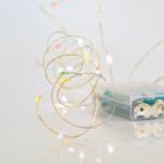 ΣΕΙΡΑ, 50 MINI LED, ΜΠΑΤΑΡΙΑΣ, 3xAA, ΠΡΟΕΚΤΑΣΗ ΠΑΡΟΧΗΣ 10cm, ΑΣΗΜΙ ΧΑΛΚΟΣ, ΧΡΩΜΑΤΙΣΤΟ LED, ΑΝΑ 10cm, IP20