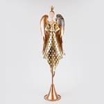 ANGEL WITH BRONZE WINGS AND GOLDEN DRESS, METAL, 23.5x15.24x81.30cm