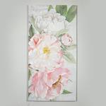 CANVAS WALL ART,  WITH PINK-WHITE-ΓΡΕΕΝ-ΓΟΛΔ FLOWERS, 80x120x3.5cm