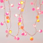 LINE, 100 LED 3mm WHITE AND PINK COTTON BALLS 2cm, 31V ADAPTOR, CONNECTOR UNTIL 3, TRANSPARENT WIRE, WARM WHITE LED PER 5cm, LEAD WIRE 3m, IP44